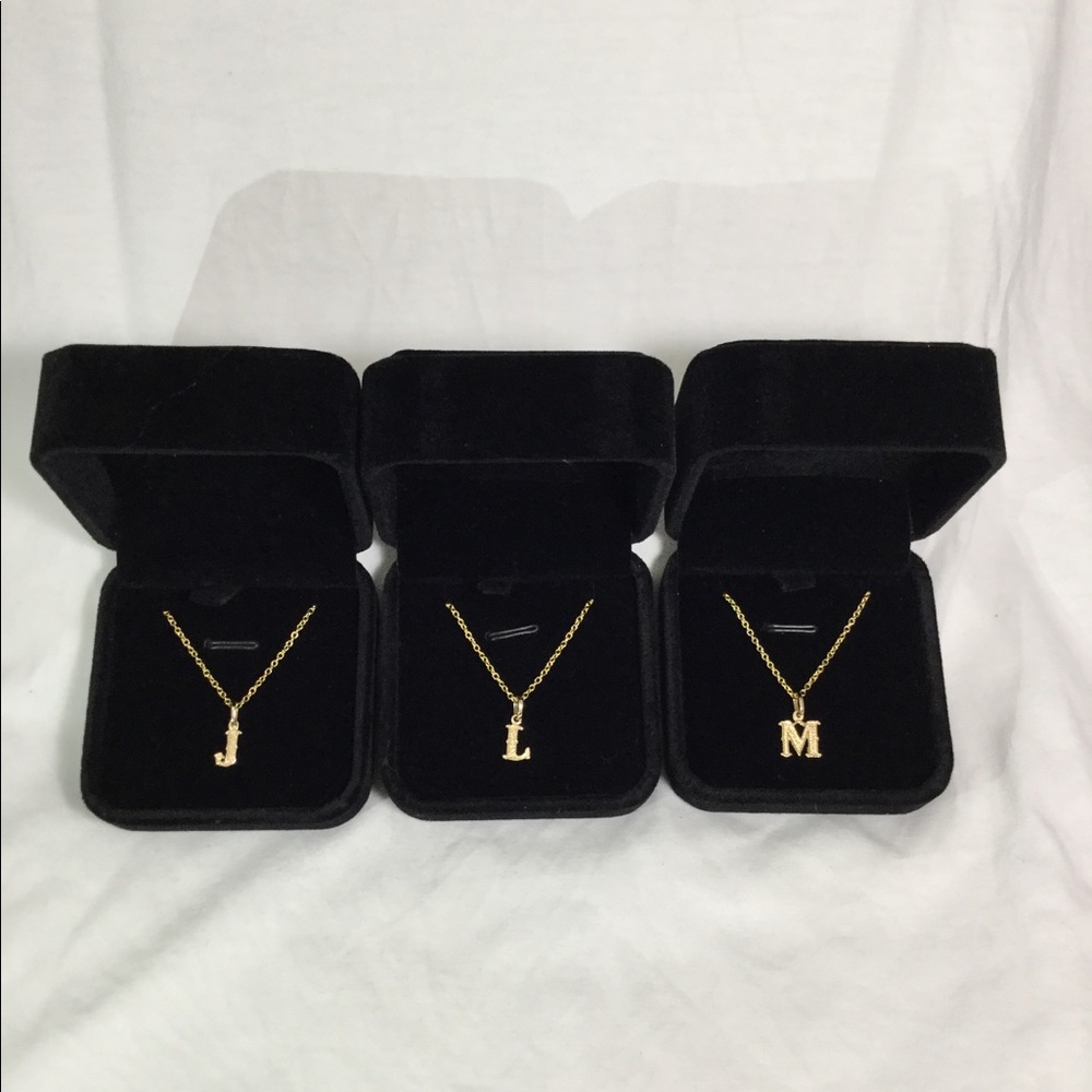 🆕 18K Initial Pendant set with Rolo chain